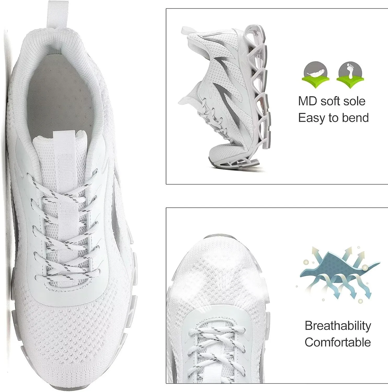 Mens Slip on Running Walking Shoes Blade Tennis Casual Fashion Sneakers Comfort Non Slip Work Sport Athletic Trainer