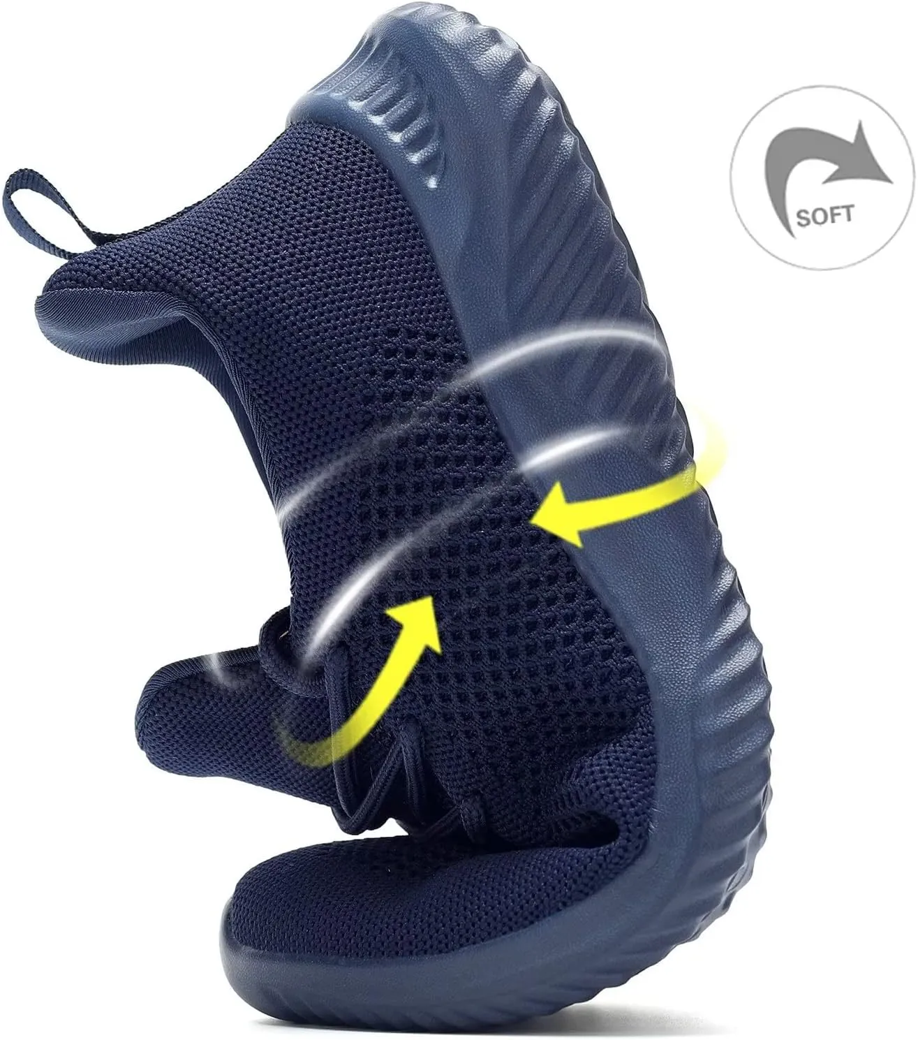 Mens Slip-on Tennis Shoes Walking Running Sneakers Lightweight Breathable Casual Soft Sole Mesh Work Gym Trainers