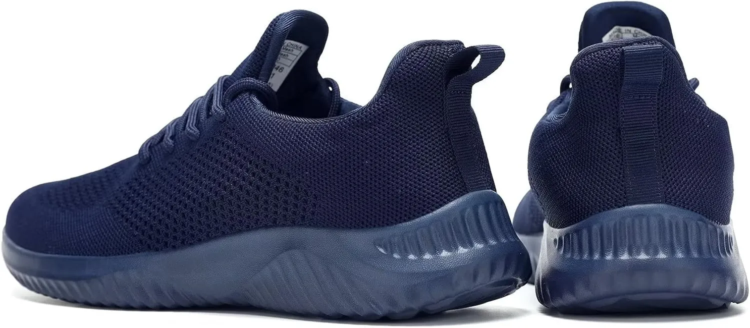 Mens Slip-on Tennis Shoes Walking Running Sneakers Lightweight Breathable Casual Soft Sole Mesh Work Gym Trainers