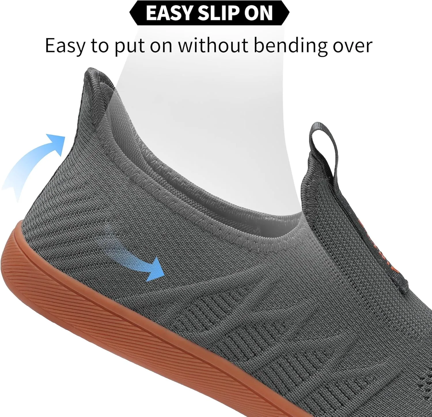 Men's Wide Slip On Minimalist Barefoot Walking Shoes Cross-Trainer Sneaker Lightweight Breathable Trail Running