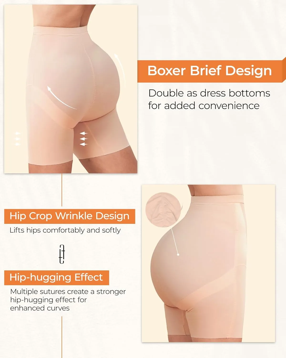 Mid-High Waist Shapewear Shorts Tummy Control Shorts Seamless Compression No Show Waist Trainer Thigh Slimmer