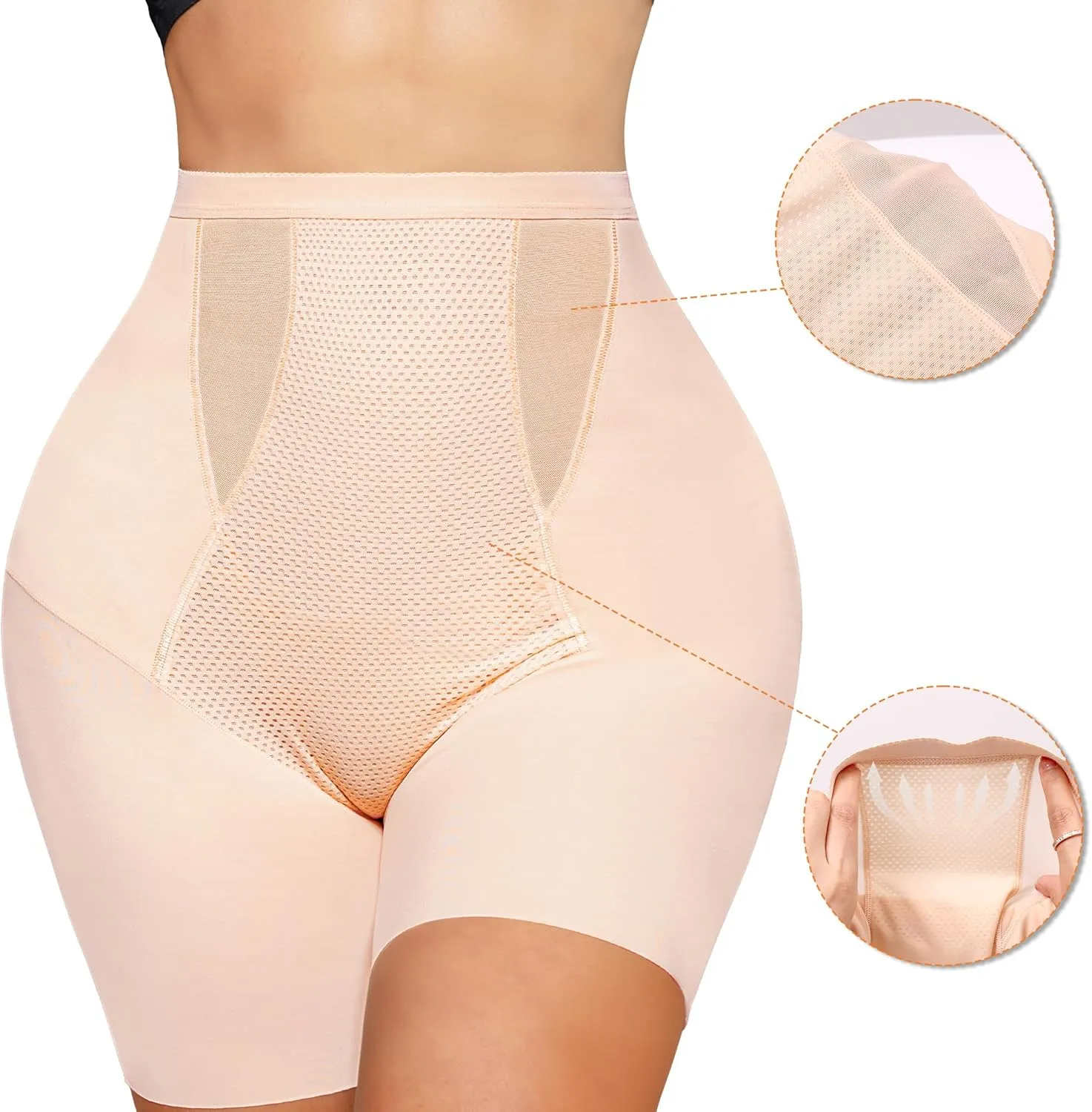 Mid-High Waist Shapewear Shorts Tummy Control Shorts Seamless Compression No Show Waist Trainer Thigh Slimmer