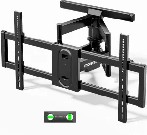 monTEK Full Motion TV Wall Mount for 43–95 Inch TVs, Pre-Assembled TV Mount with Tool-Free Tilt, Swivel, Extension, Max VESA 800 x 400mm and 132 lbs, 16″/18″ Wood Studs