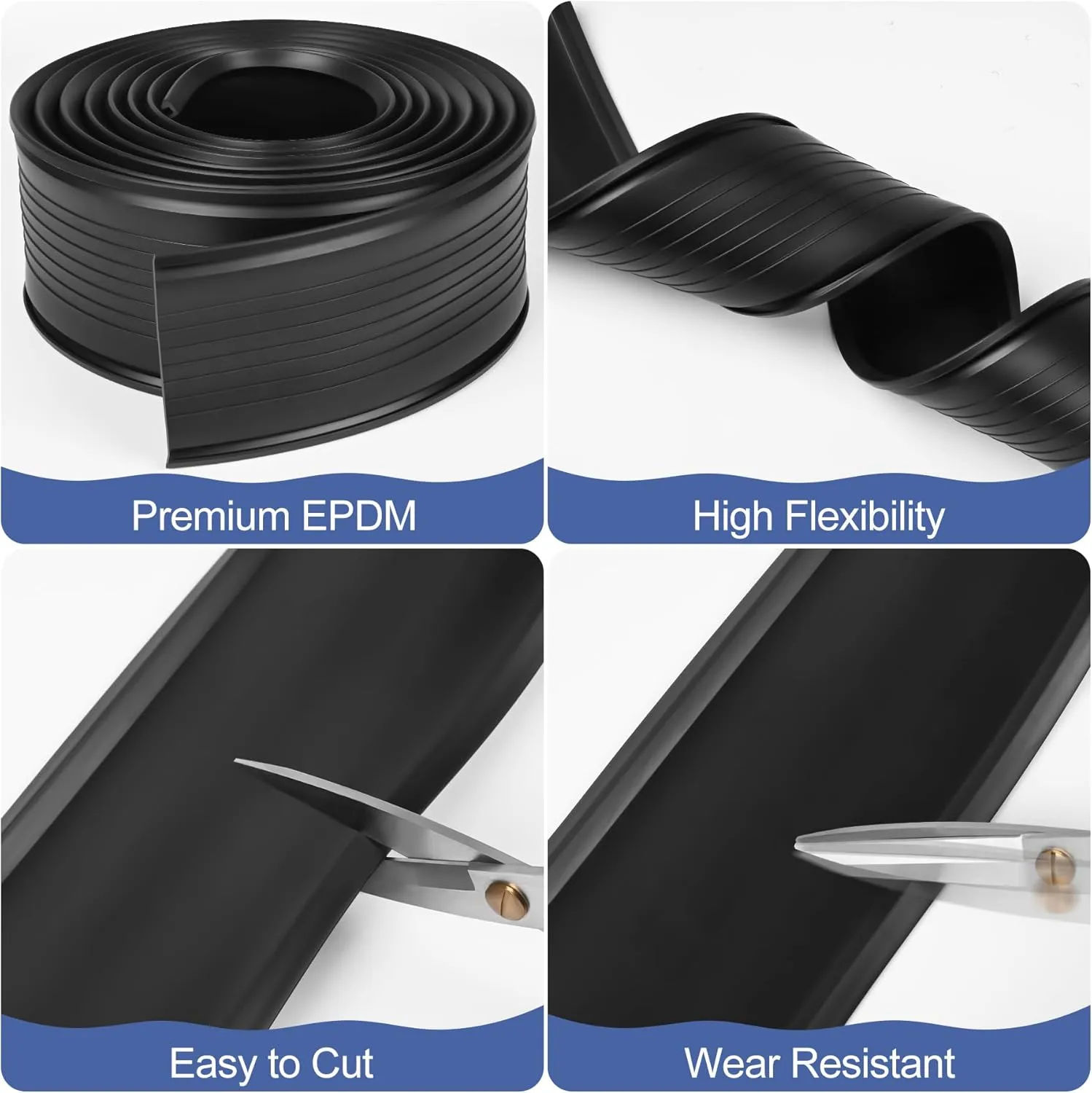 MYFAMIREA 10.5FT Garage Door Seals Bottom Rubber for Clopay Weather Stripping EPDM Weatherproofing Garage Door Bottom Seal Strip Replacement Kit for Single Slot, Flexible and Easy to Install, Black