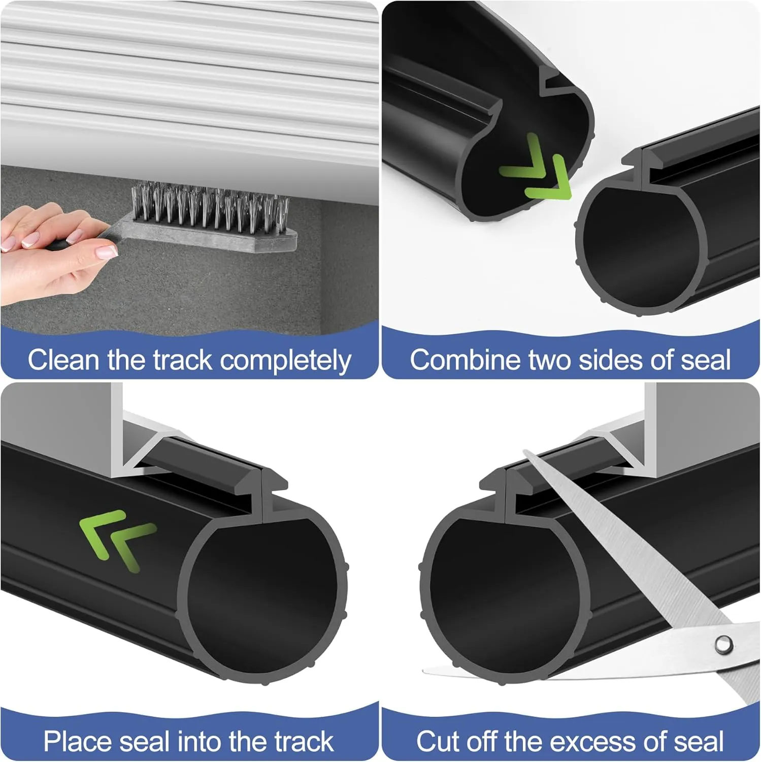 MYFAMIREA 10.5FT Garage Door Seals Bottom Rubber for Clopay Weather Stripping EPDM Weatherproofing Garage Door Bottom Seal Strip Replacement Kit for Single Slot, Flexible and Easy to Install, Black