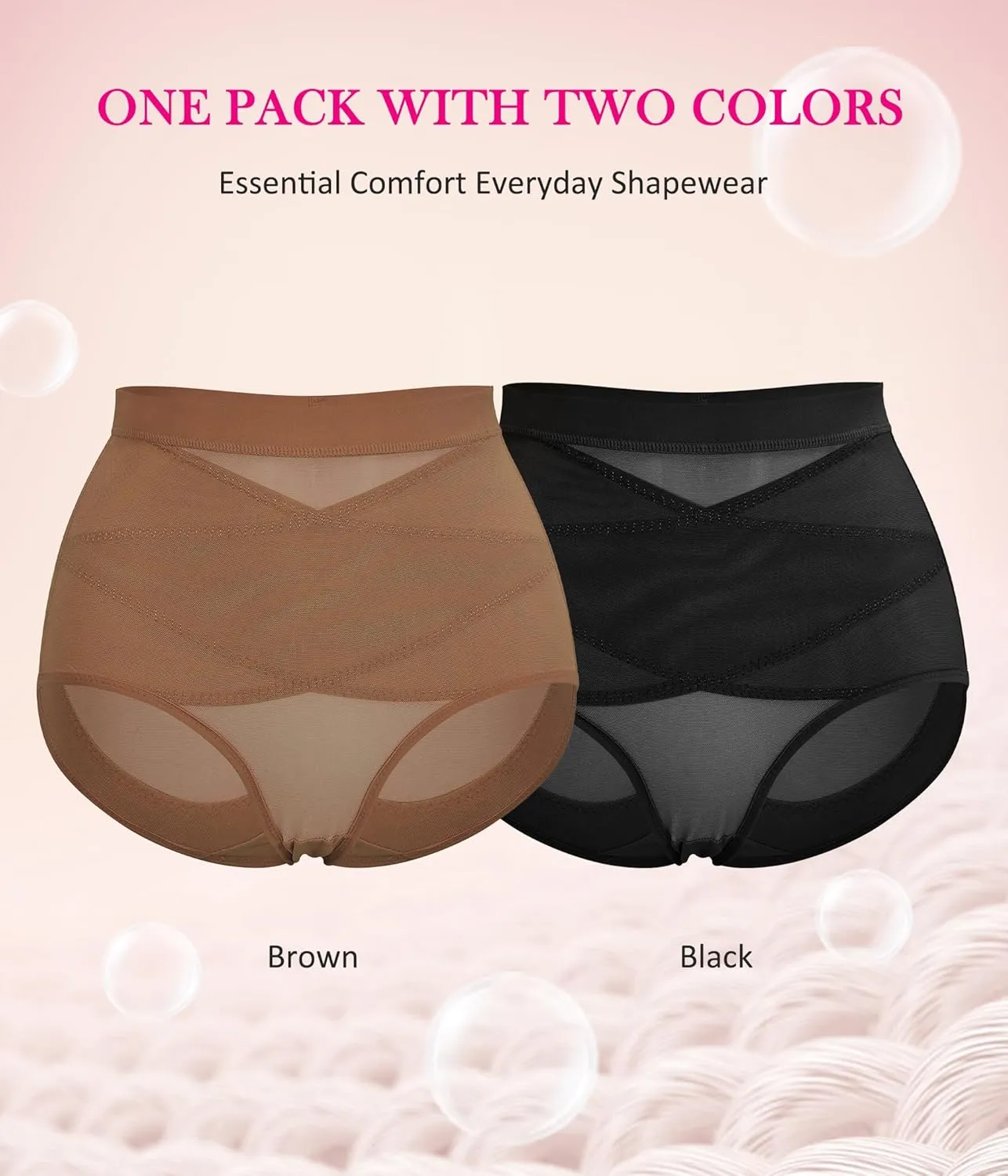 Nebility 2 Piece Tummy Control Shapewear Butt Lifting Underwear for Women Lower Belly Waist Trainer Seamless Faja Body Shaper