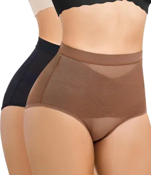 Nebility 2 Piece Tummy Control Shapewear Butt Lifting Underwear for Women Lower Belly Waist Trainer Seamless Faja Body Shaper