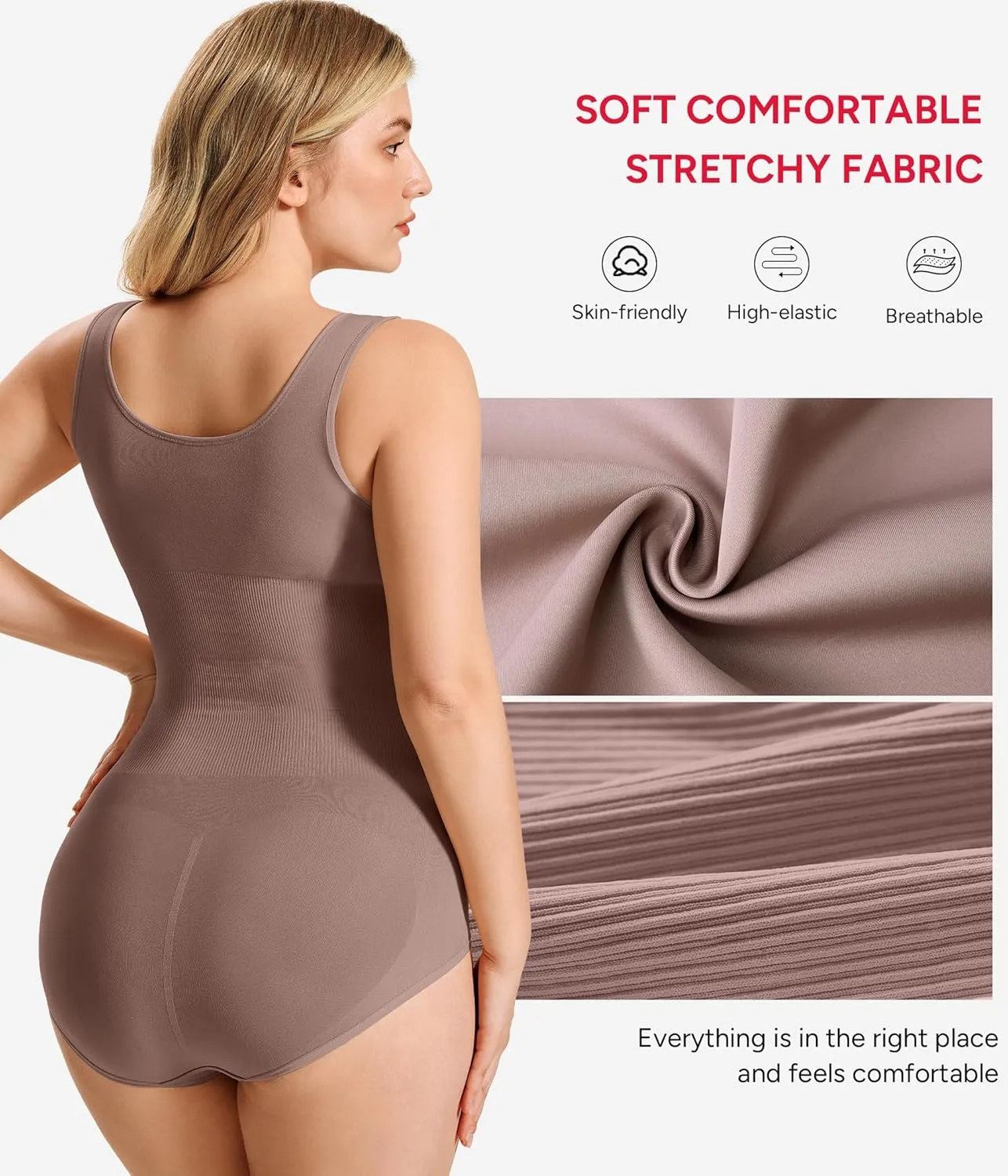 Nebility Bodysuit Shapewear for Women Tummy Control Body Shaper Faja Waist Trainer Seamless Body Suit Going Out Tops