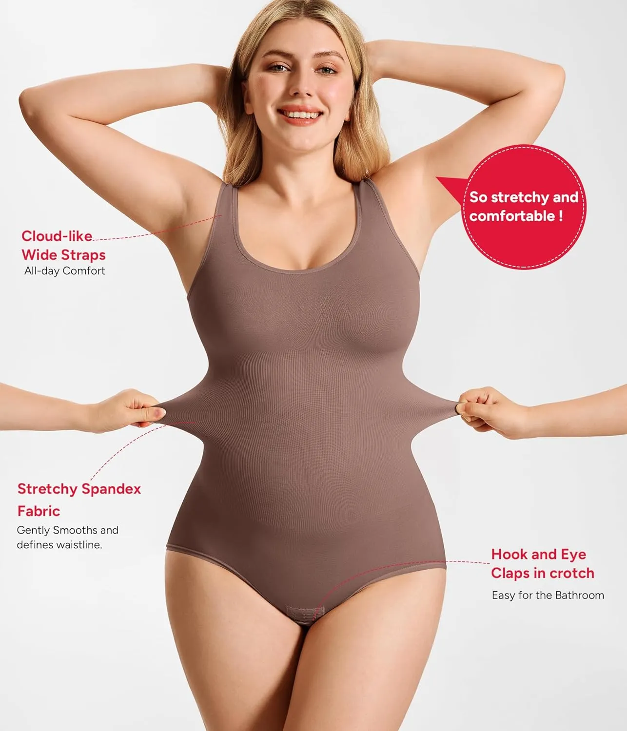 Nebility Bodysuit Shapewear for Women Tummy Control Body Shaper Faja Waist Trainer Seamless Body Suit Going Out Tops
