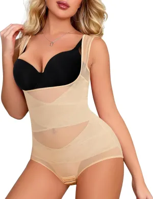 Nebility Shapewear for Women Tummy Control Bodysuit Faja Body Shaper Waist Trainer Snatched Corset Body Suit