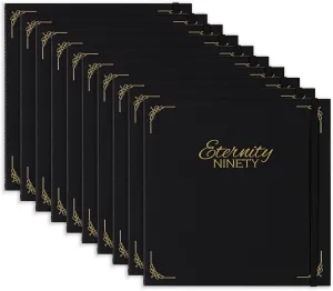 New York Central Eternity Ninety Flat Book- 8x8" Sketch Watercolor Journal, 10-Pack - Black Soft Paperback- Watercolor Sketchbook w/Elastic Band, 100 Total Sheets 100% Cotton, 90 lb Cold-Pressed