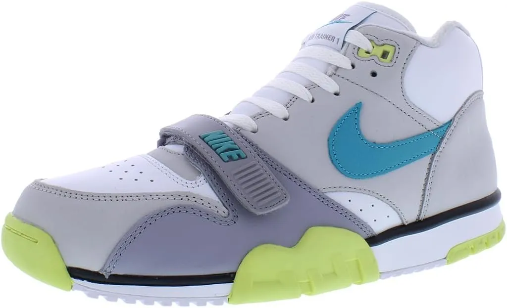 Nike Men's Air Trainer 1 "Citron Wht/Teal Nebula-Neutral Grey (FQ8828 100) - 10
