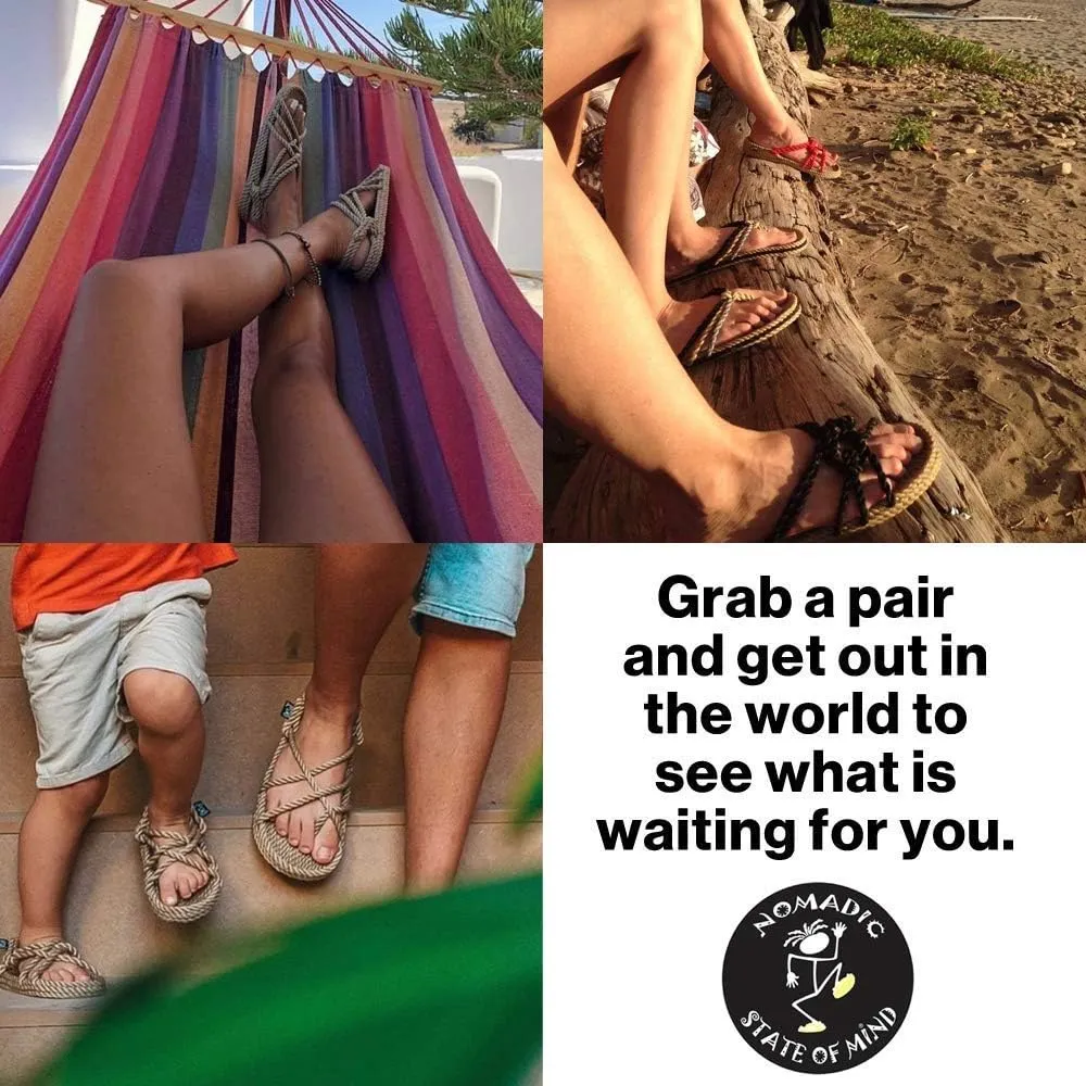 Nomadic State of Mind- Hemp Flop | Black | 100% Hemp | Non-Skid Soles | Men and Women’s Sizes | Lightweight | Strong | Long lasting | Vegan Friendly