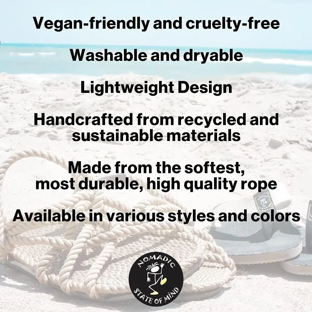 Nomadic State of Mind- Hemp Flop | Black | 100% Hemp | Non-Skid Soles | Men and Women’s Sizes | Lightweight | Strong | Long lasting | Vegan Friendly