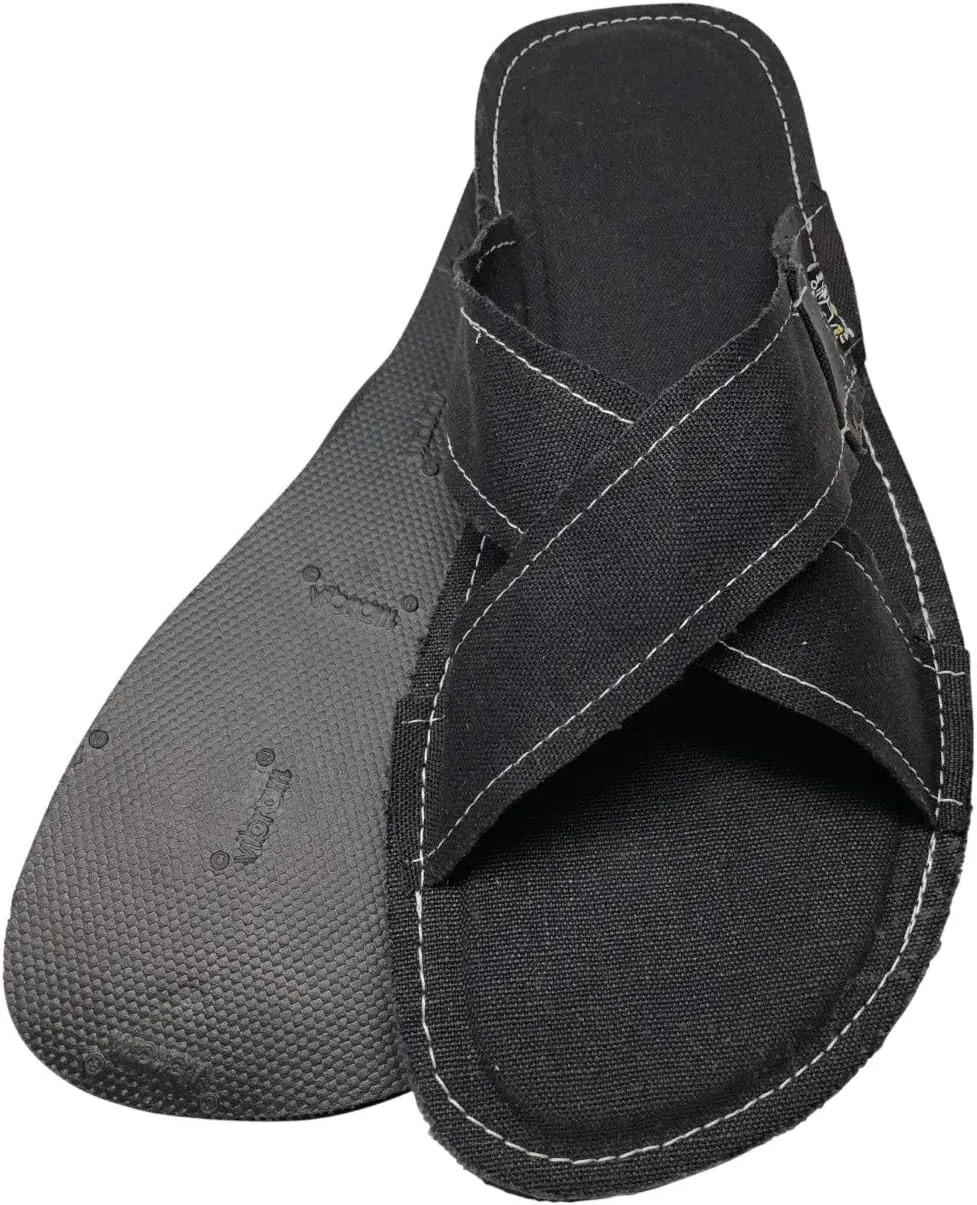 Nomadic State of Mind- Hemp Flop | Black | 100% Hemp | Non-Skid Soles | Men and Women’s Sizes | Lightweight | Strong | Long lasting | Vegan Friendly