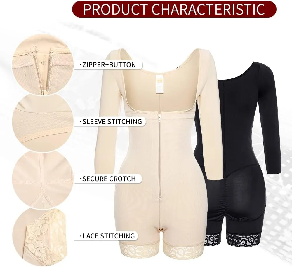 NonEcho Women Tummy Control Shapewear Waist Trainer Bodysuit Slim Full Body Shaper Open Bust Tops