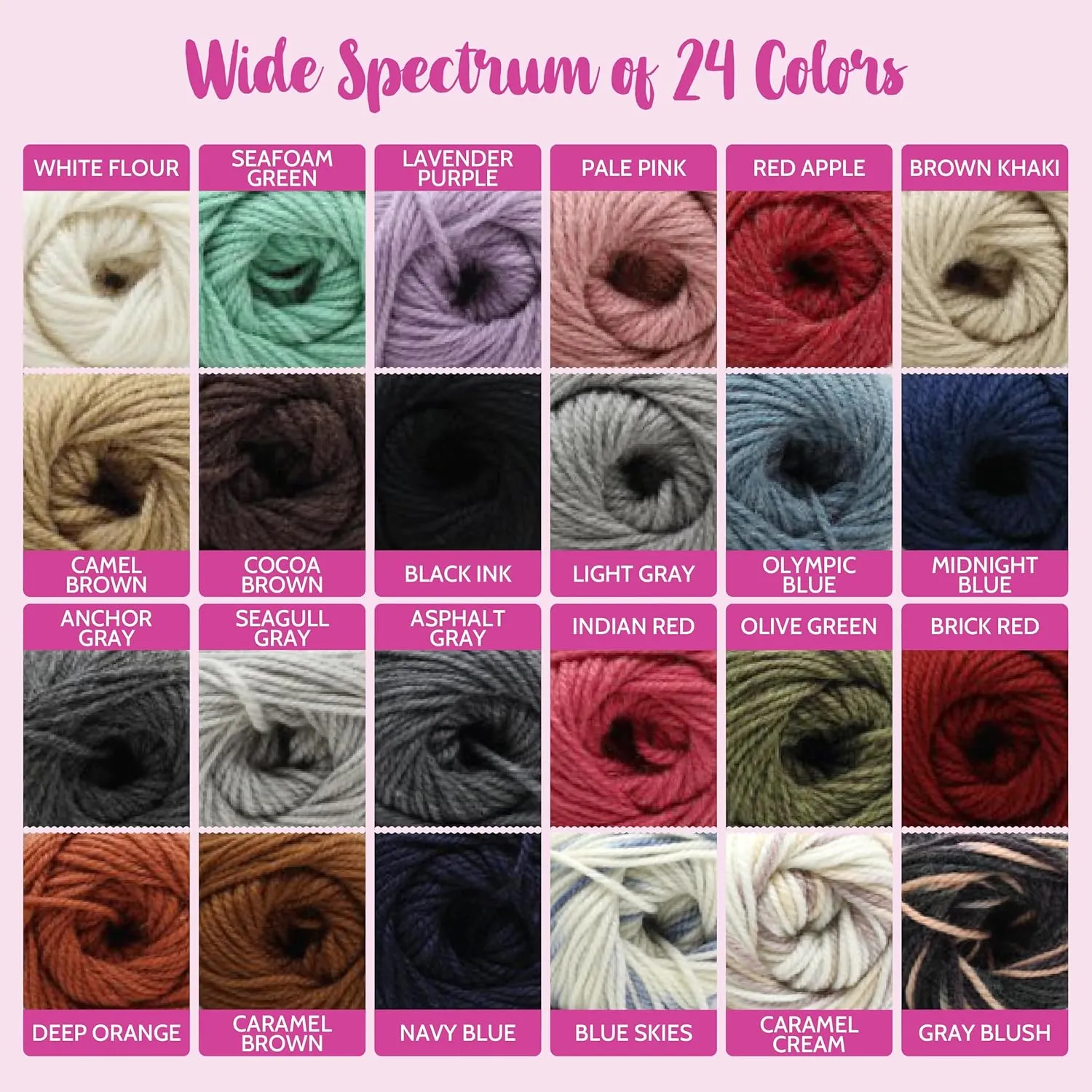 Off-The-Yak Wool Yarn for Crocheting, 3 Skeins, 360Yds/300G, Free Patterns - Wool Acrylic Blend Yarn for Knitting - #4 Medium Worsted Weight - Blue Skies