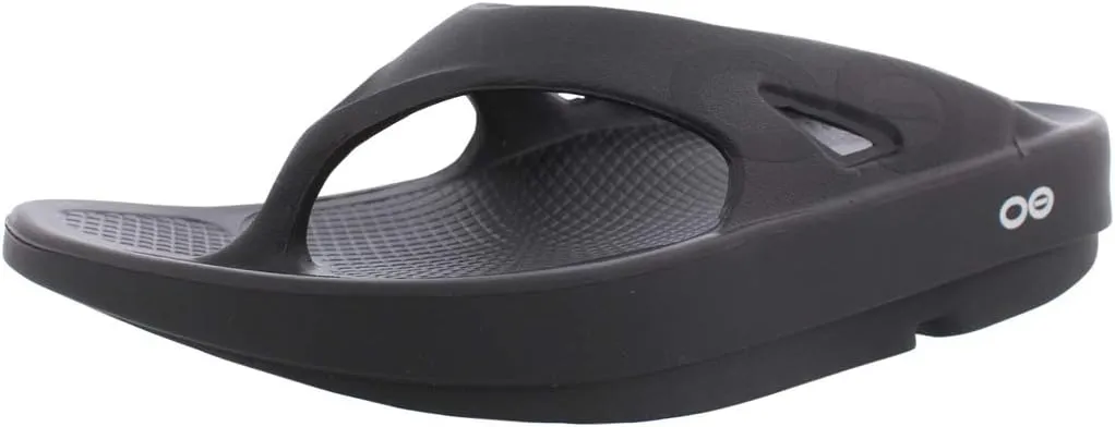 OOFOS Ooriginal Sport Sandal - Lightweight Recovery Footwear - Reduces Stress on Feet, Joints & Back - Machine Washable - Hand-Painted Graphics (Black, 14 Women/12 Men)