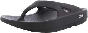 OOFOS Ooriginal Sport Sandal - Lightweight Recovery Footwear - Reduces Stress on Feet, Joints & Back - Machine Washable - Hand-Painted Graphics (Black, 14 Women/12 Men)