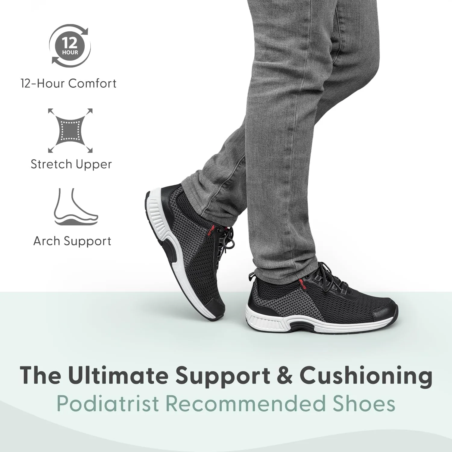 Orthofeet Men's Orthopedic Knit Edgewater Sneakers