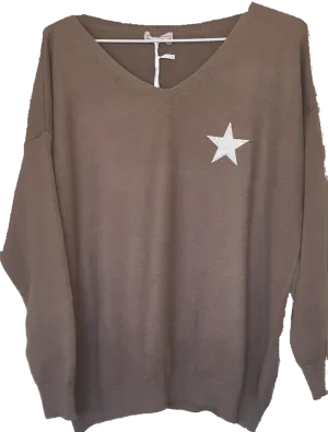 Ostaria Soft Knit Jumper With Star Logo  The Italian Closet
