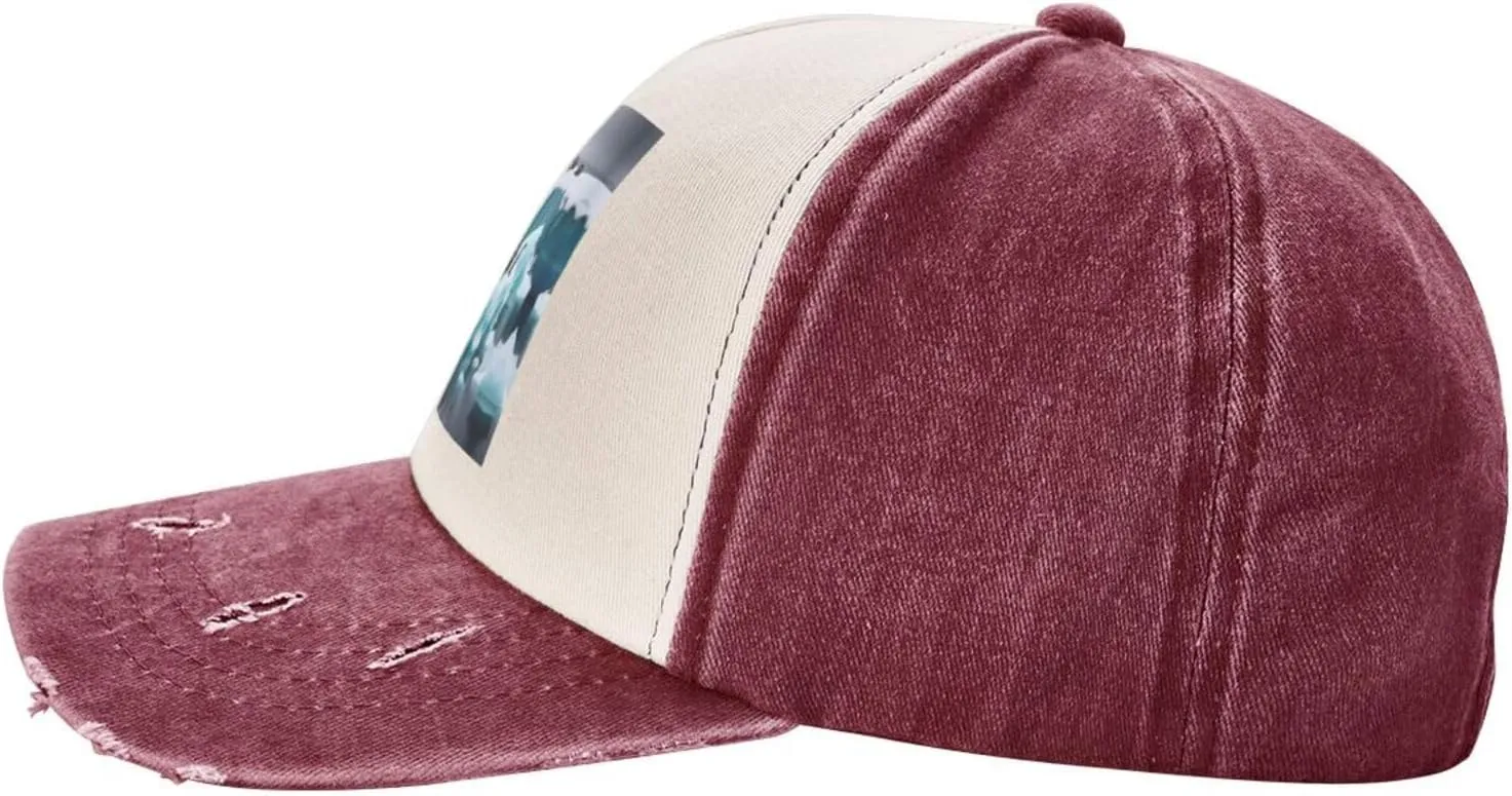 Penguins On The Iceberg Print Golf Flat Snapback Hat,Hip Hop Style Flat Bill,Personalized Adjustable Summer Sun Hat Unisex