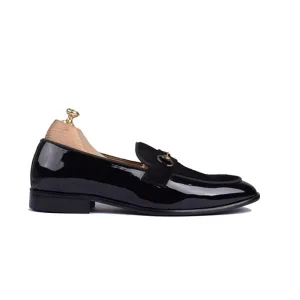 Penny Shiny Black Suede Uper Leather Loafer