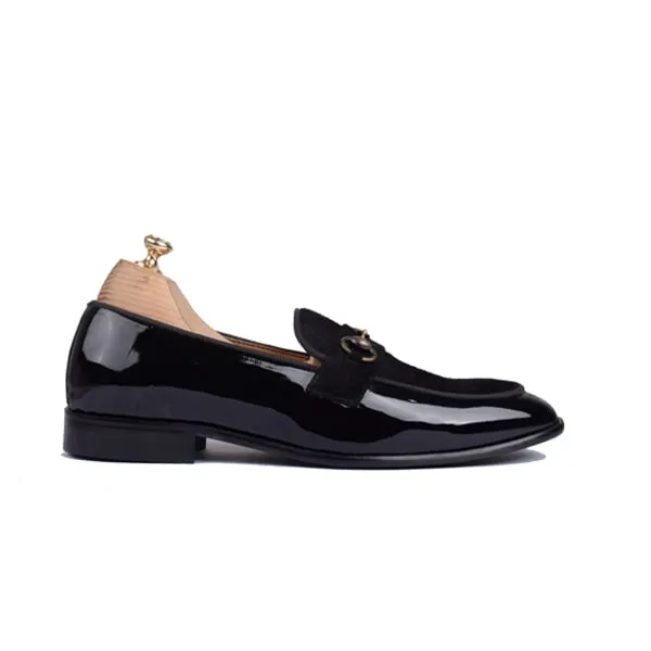 Penny Shiny Black Suede Uper Leather Loafer