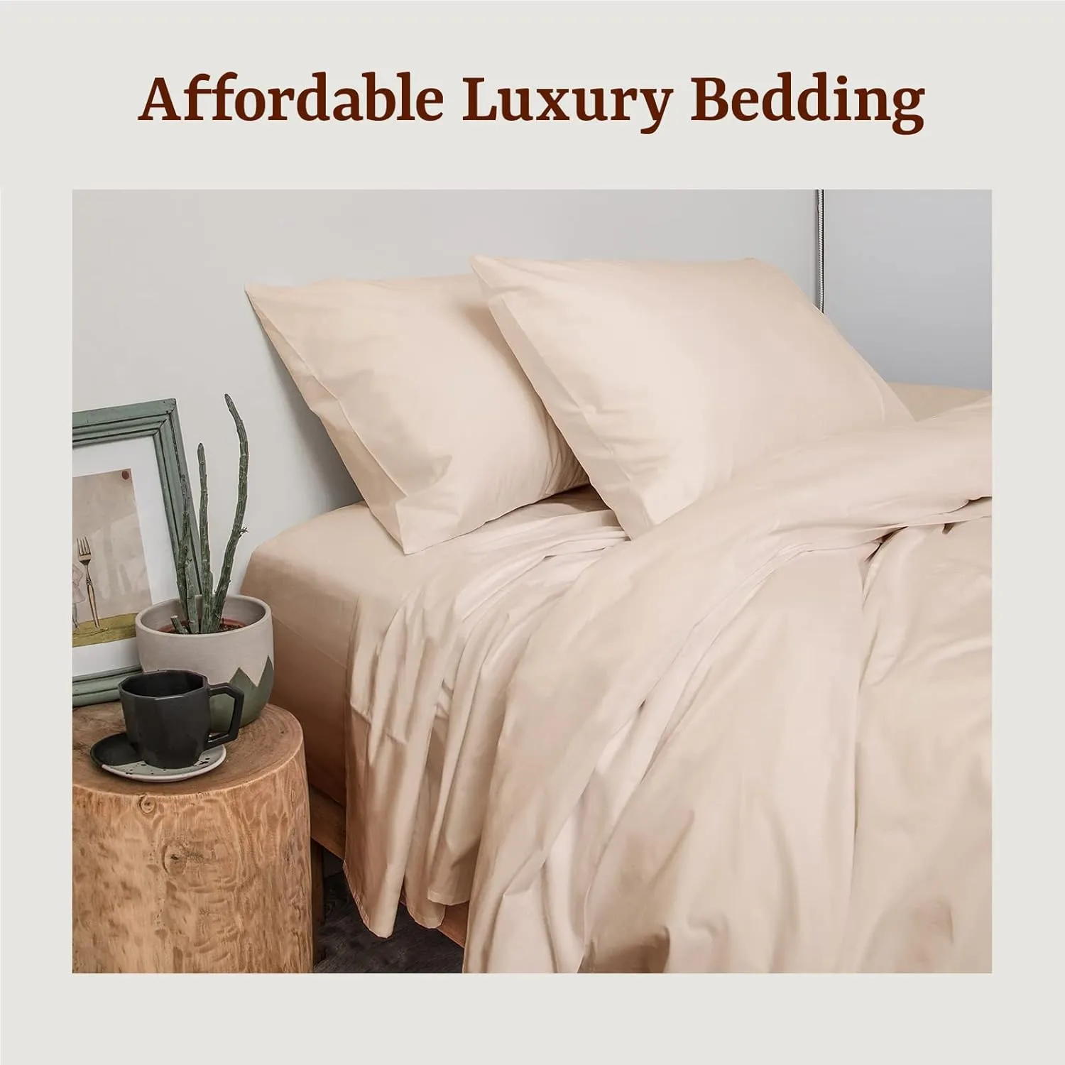 Peru Pima Bed Sheet Set – Full Size, 4 Pieces, 100% Peruvian Pima Cotton, Percale, 415 Thread Count, Cooling, Breathable & Soft, Hotel-Quality Bedding, Ivory