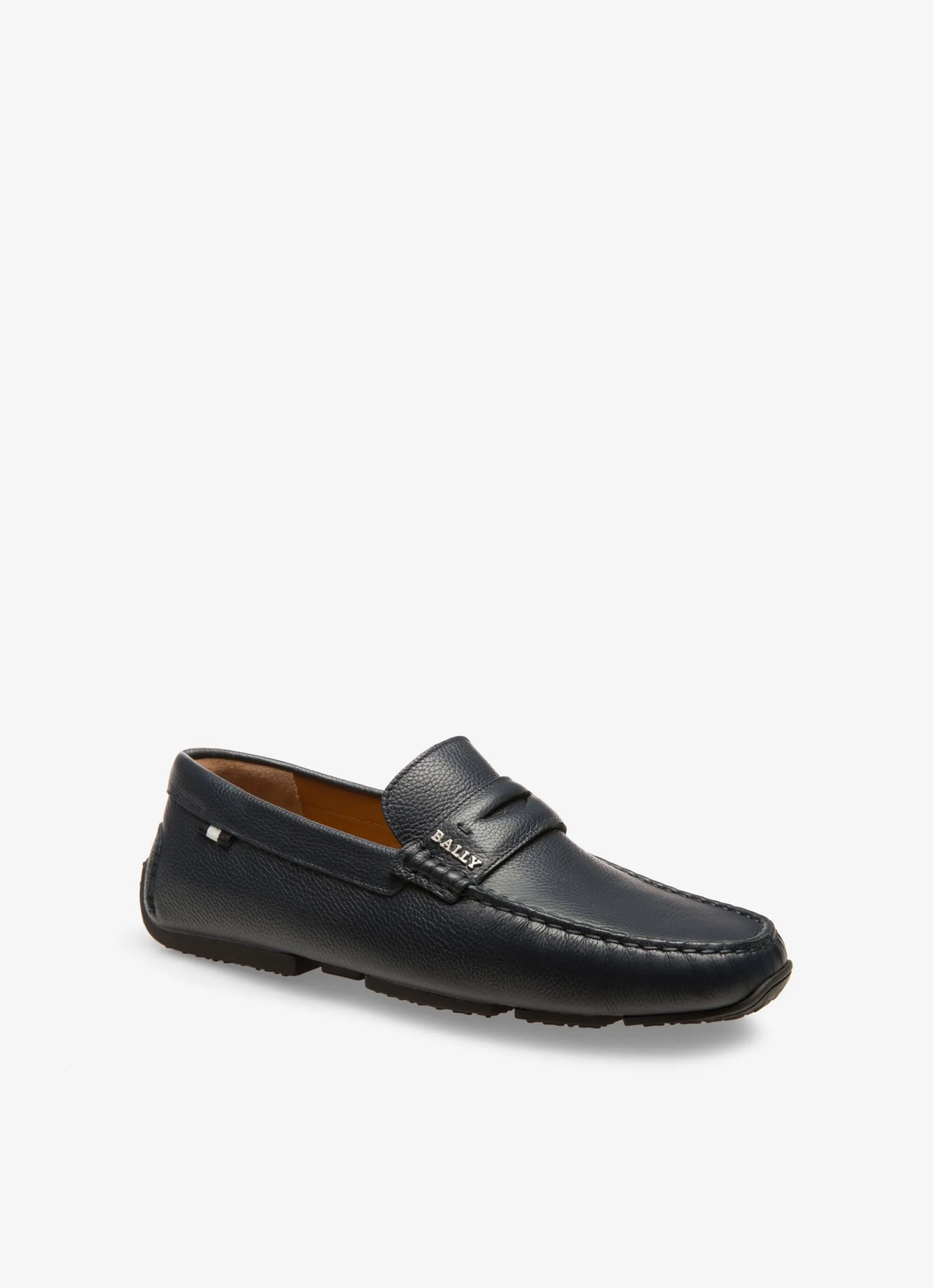 Pilot Driver in Navy Blue Grained Leather