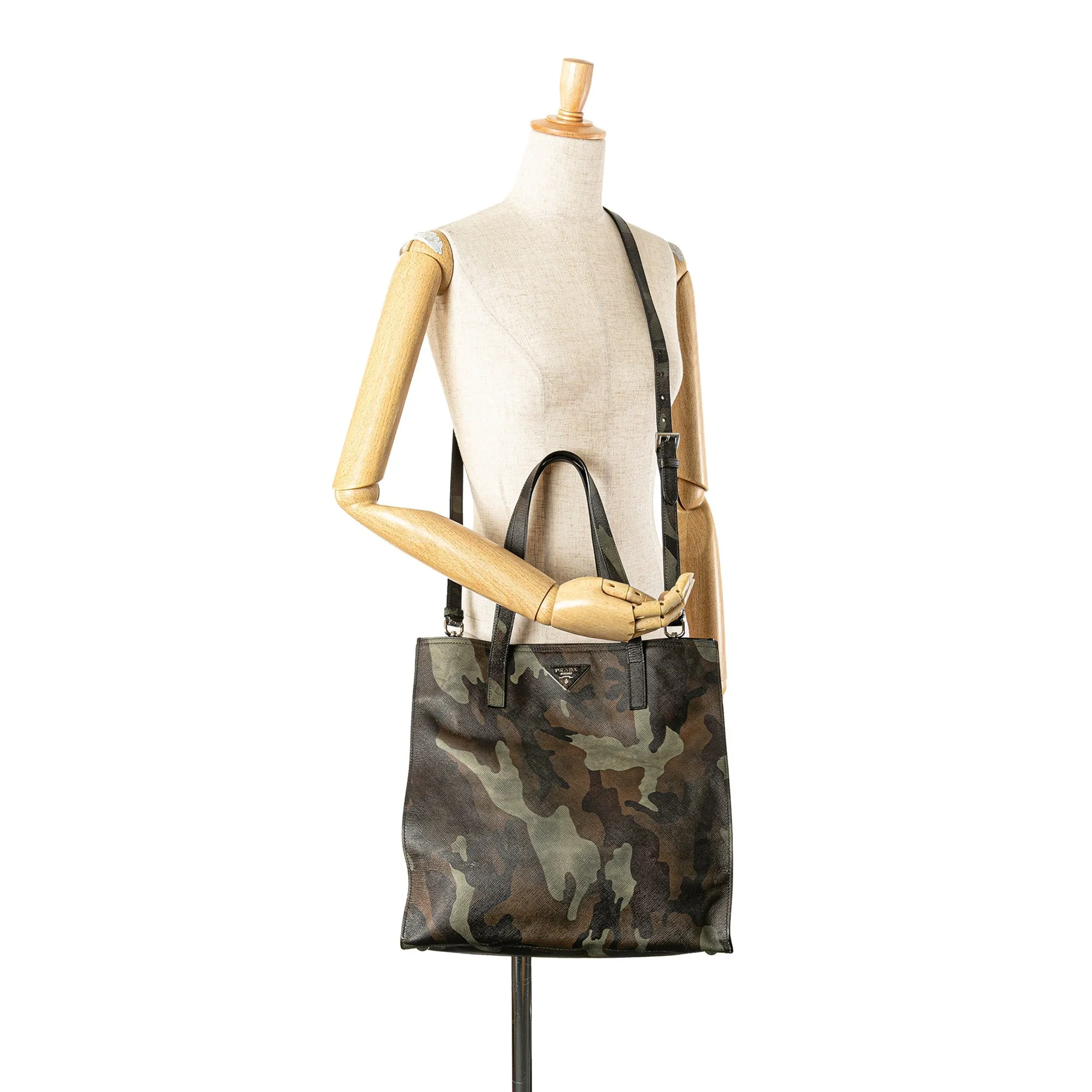 Prada Saffiano Camouflage Soft Military Convertible Tote