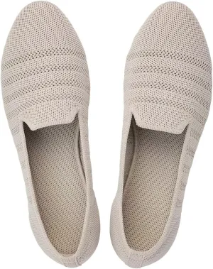 Puxowe Women's Knit Ballet Flats Slip-On Shoes with Low Wedge Sole - Comfortable Round Toe Shoes for Walking, Dress & Casual Outfits