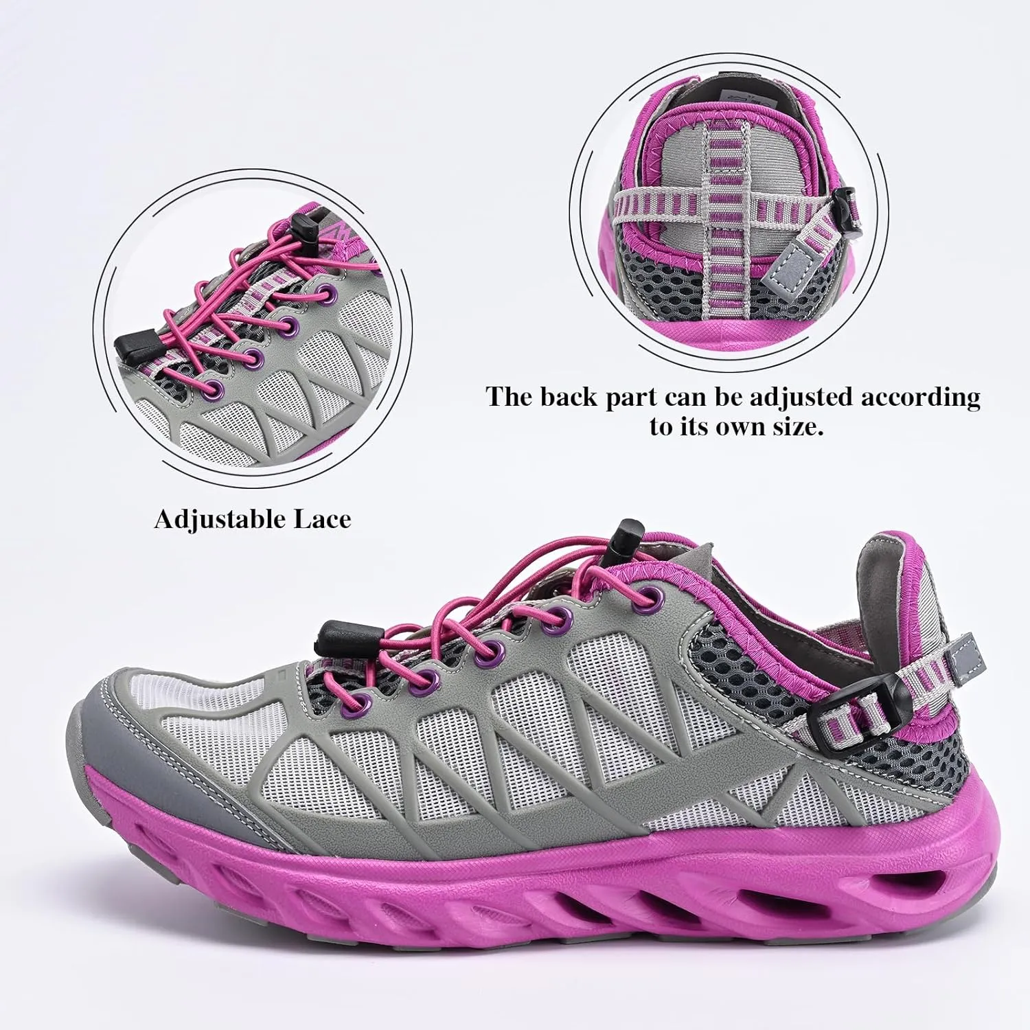 Queday Men's Women's Amphibious Water Shoes Closed Toe Hiking Sandals Summer Outdoor Water Sandal Non-Slip River Shoes Quick Drying