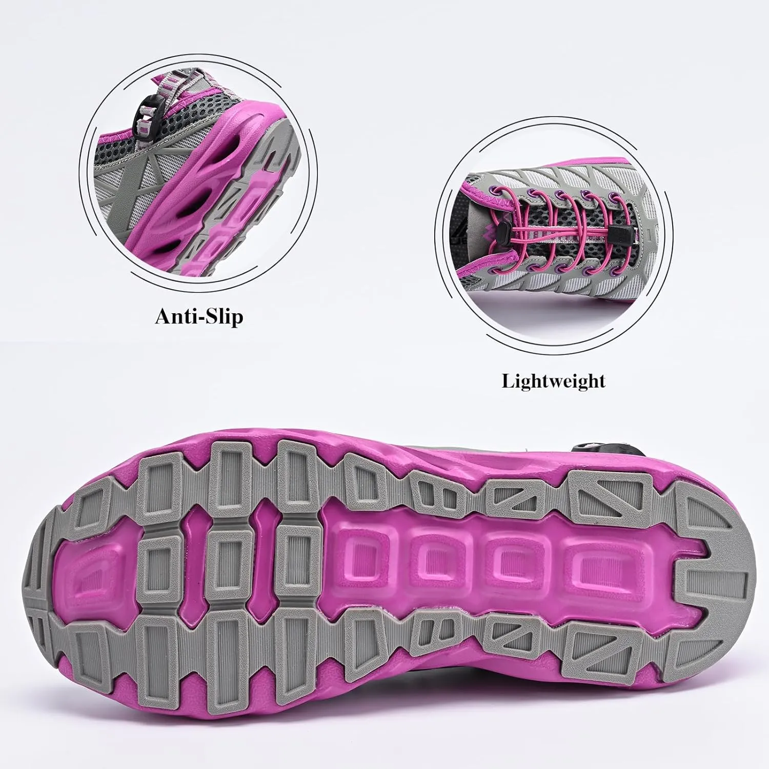 Queday Men's Women's Amphibious Water Shoes Closed Toe Hiking Sandals Summer Outdoor Water Sandal Non-Slip River Shoes Quick Drying