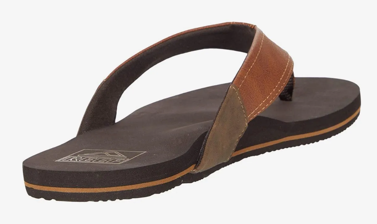 Reef Men's Newport Flip-Flop Sandal – Ocean Black, Tan Brown, Bronze | Comfortable & Durable Beach Sandals