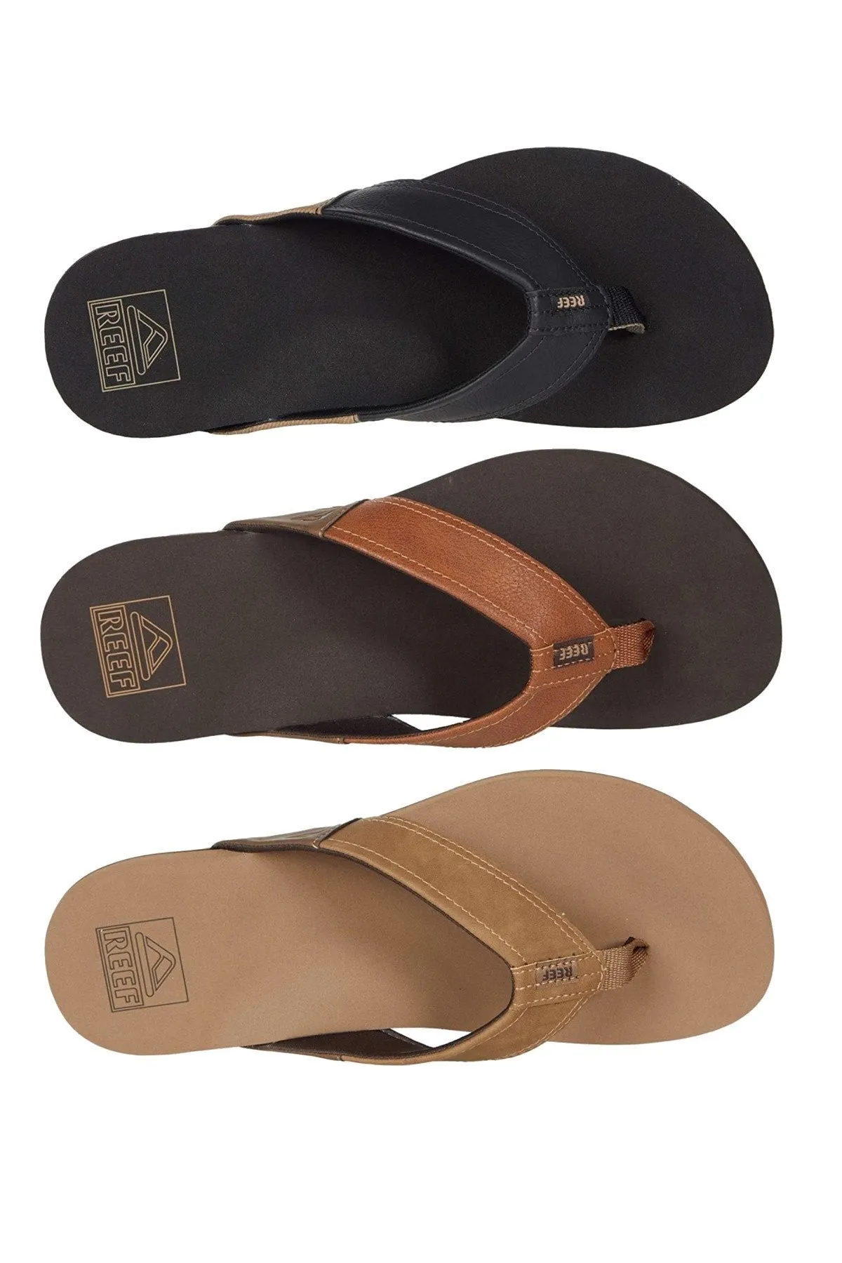 Reef Men's Newport Flip-Flop Sandal – Ocean Black, Tan Brown, Bronze | Comfortable & Durable Beach Sandals