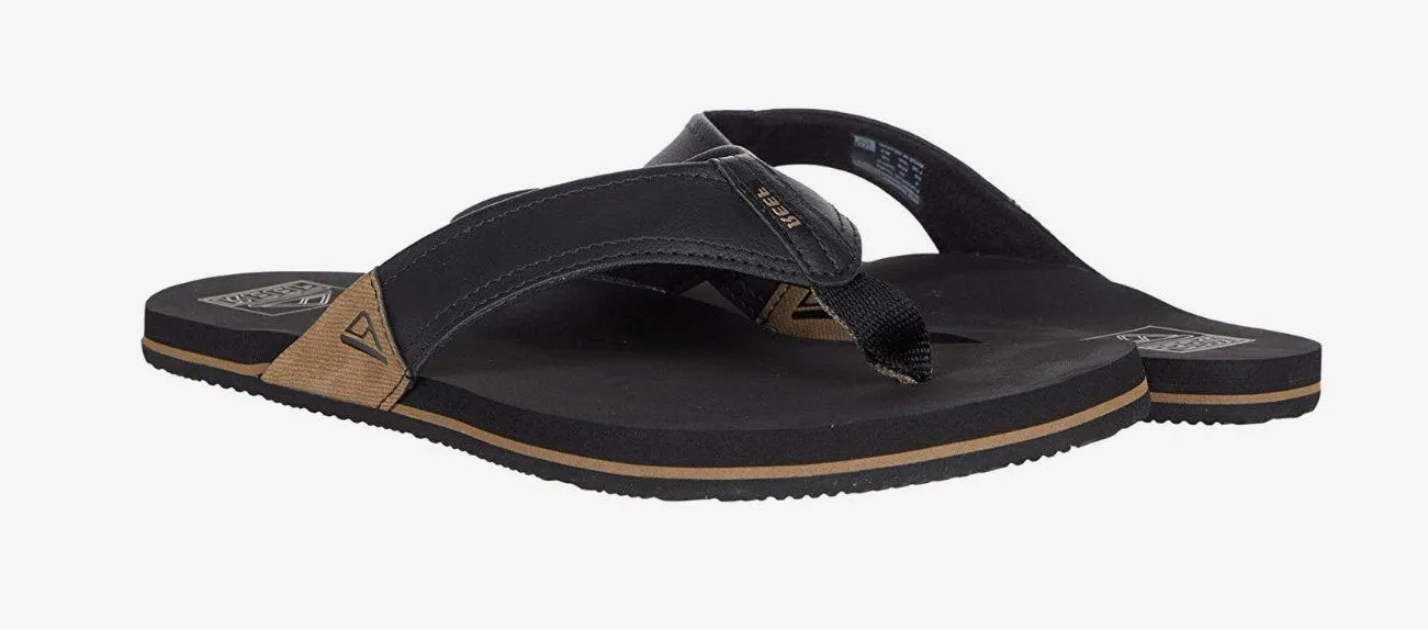 Reef Men's Newport Flip-Flop Sandal – Ocean Black, Tan Brown, Bronze | Comfortable & Durable Beach Sandals