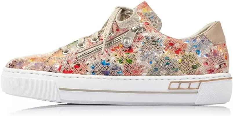 Rieker Women's Low-Top Sneakers, Multicolour Ginger Multi Nude 90