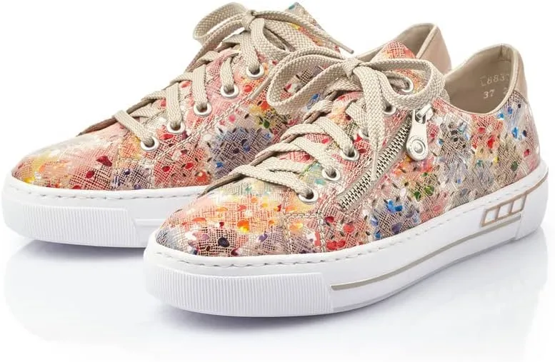 Rieker Women's Low-Top Sneakers, Multicolour Ginger Multi Nude 90