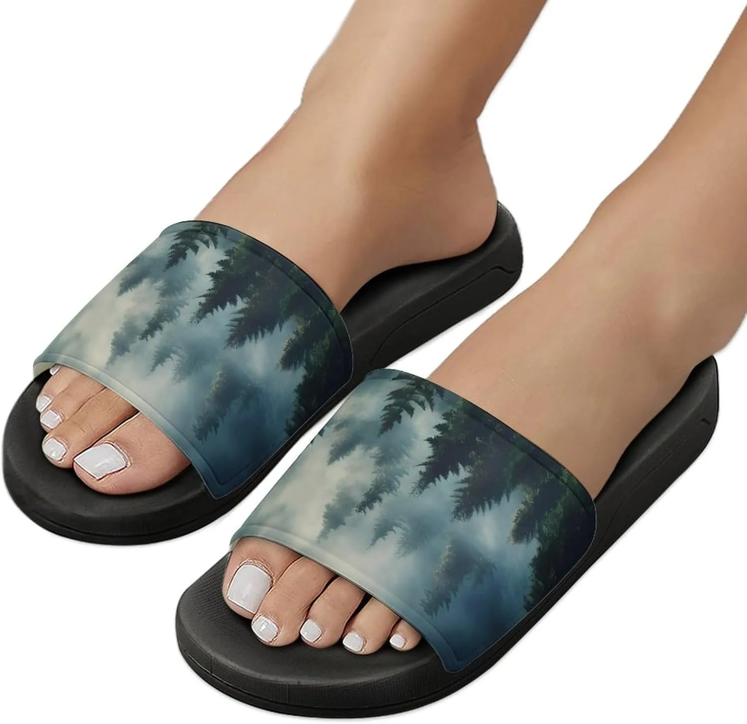 Rising Transylvania Mist Foggy Shadown House Sandals Non-Slip Bathroom Slippers Beach Summer Shoes for Men Women
