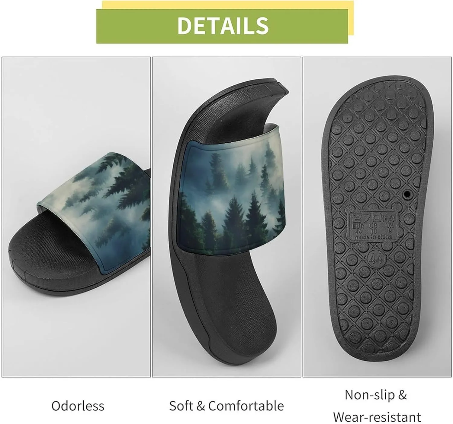 Rising Transylvania Mist Foggy Shadown House Sandals Non-Slip Bathroom Slippers Beach Summer Shoes for Men Women