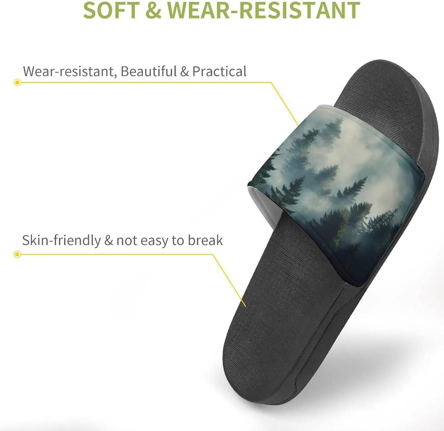 Rising Transylvania Mist Foggy Shadown House Sandals Non-Slip Bathroom Slippers Beach Summer Shoes for Men Women