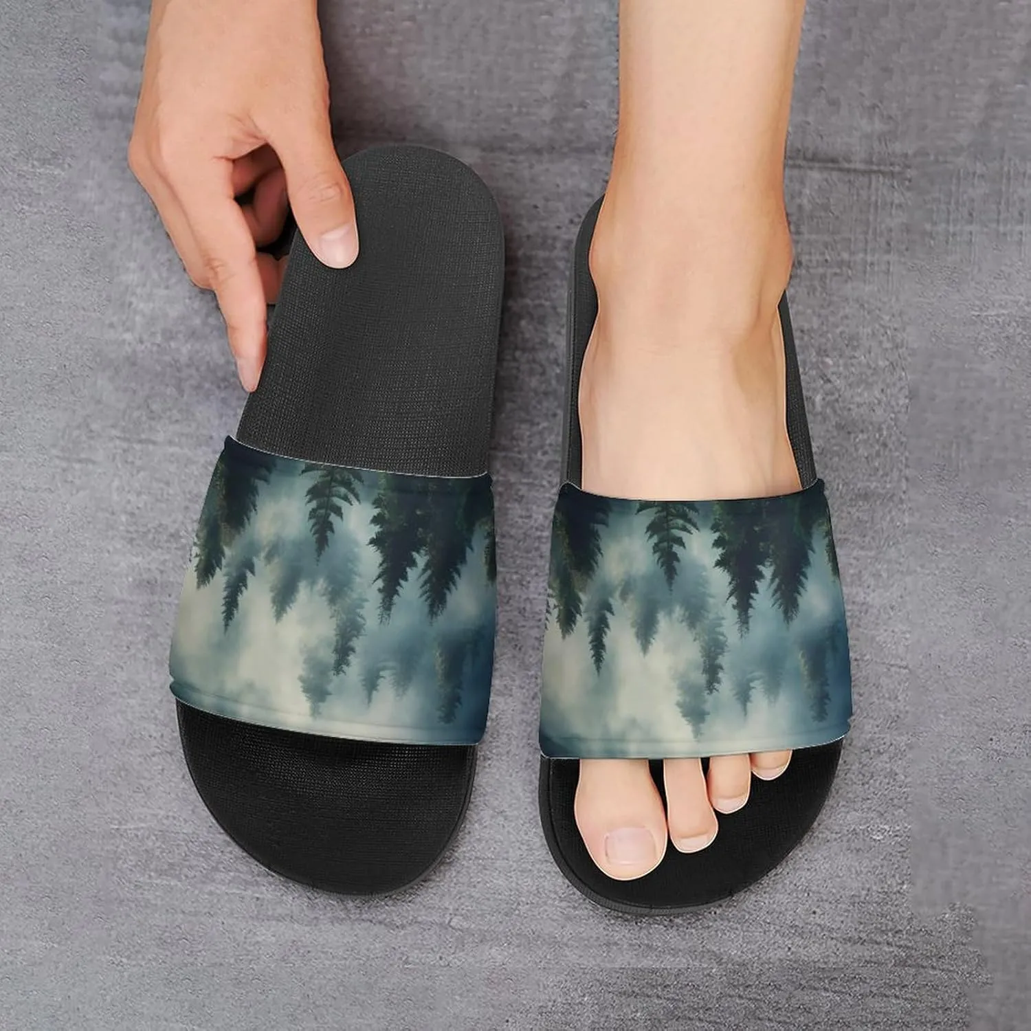 Rising Transylvania Mist Foggy Shadown House Sandals Non-Slip Bathroom Slippers Beach Summer Shoes for Men Women