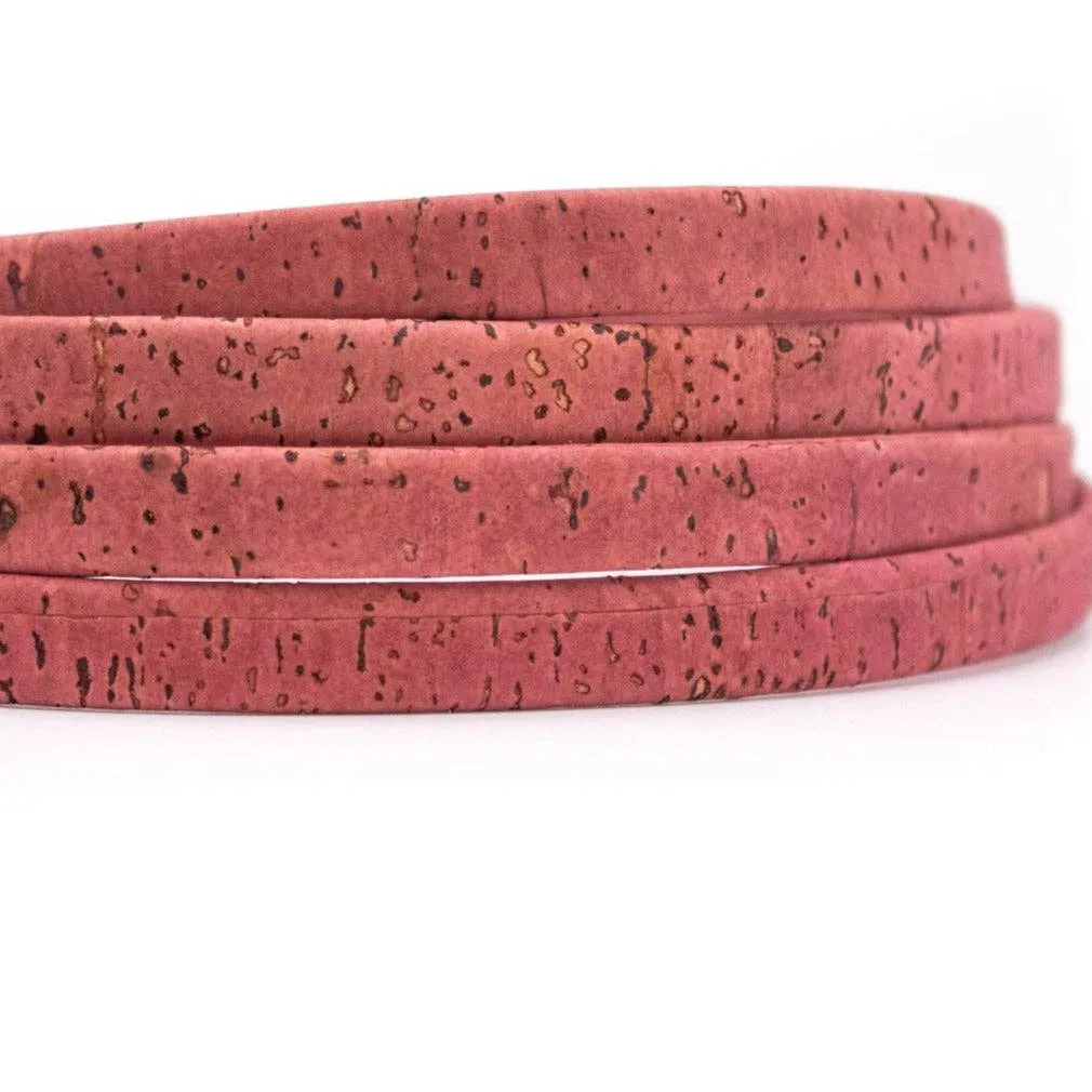 Rose Red 10mm flat cork cord COR-352(10meters)