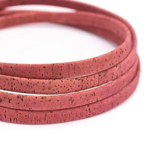 Rose Red 10mm flat cork cord COR-352(10meters)