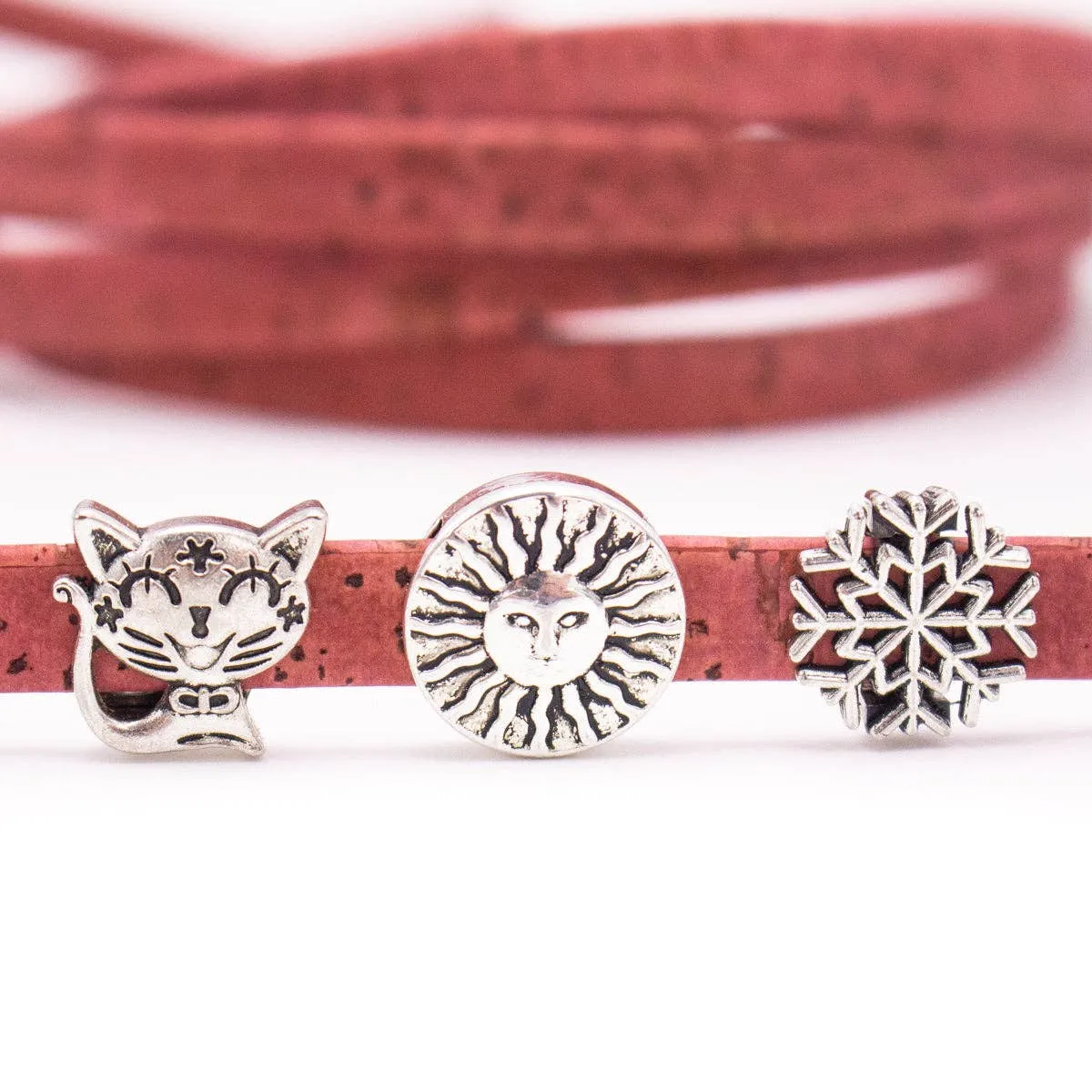 Rose Red 10mm flat cork cord COR-352(10meters)