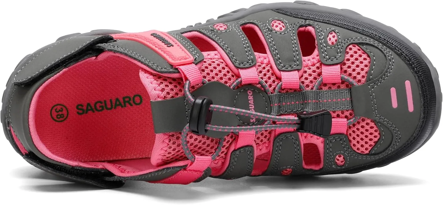 SAGUARO Men's Sport Sandals Adjustable Strap Closed Toe Outdoor Hiking Sandal Beach Water Shoes
