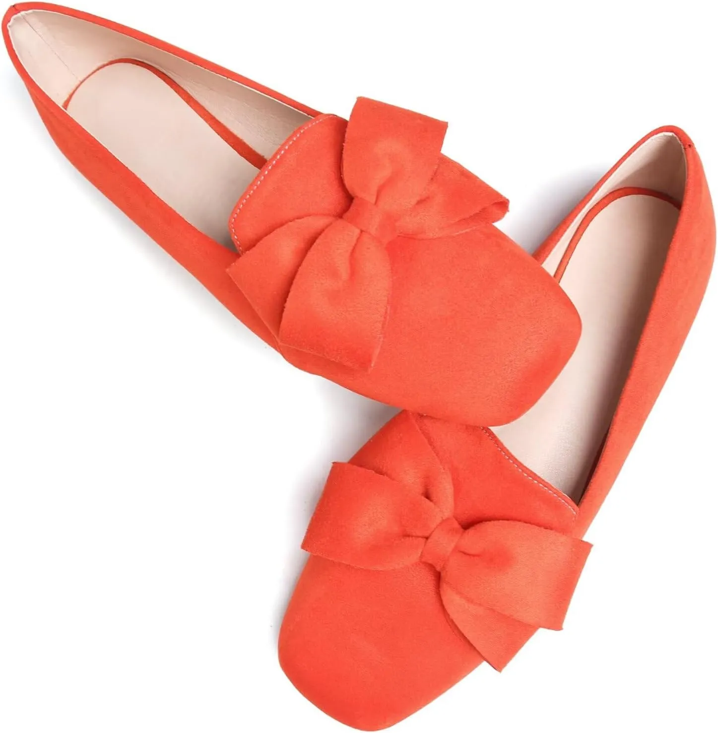 SAILING LU Womens Bowknot Pointed Toe Shoes Comfortable Ballet Flats Slip on Loafers Dressy Flats for Party