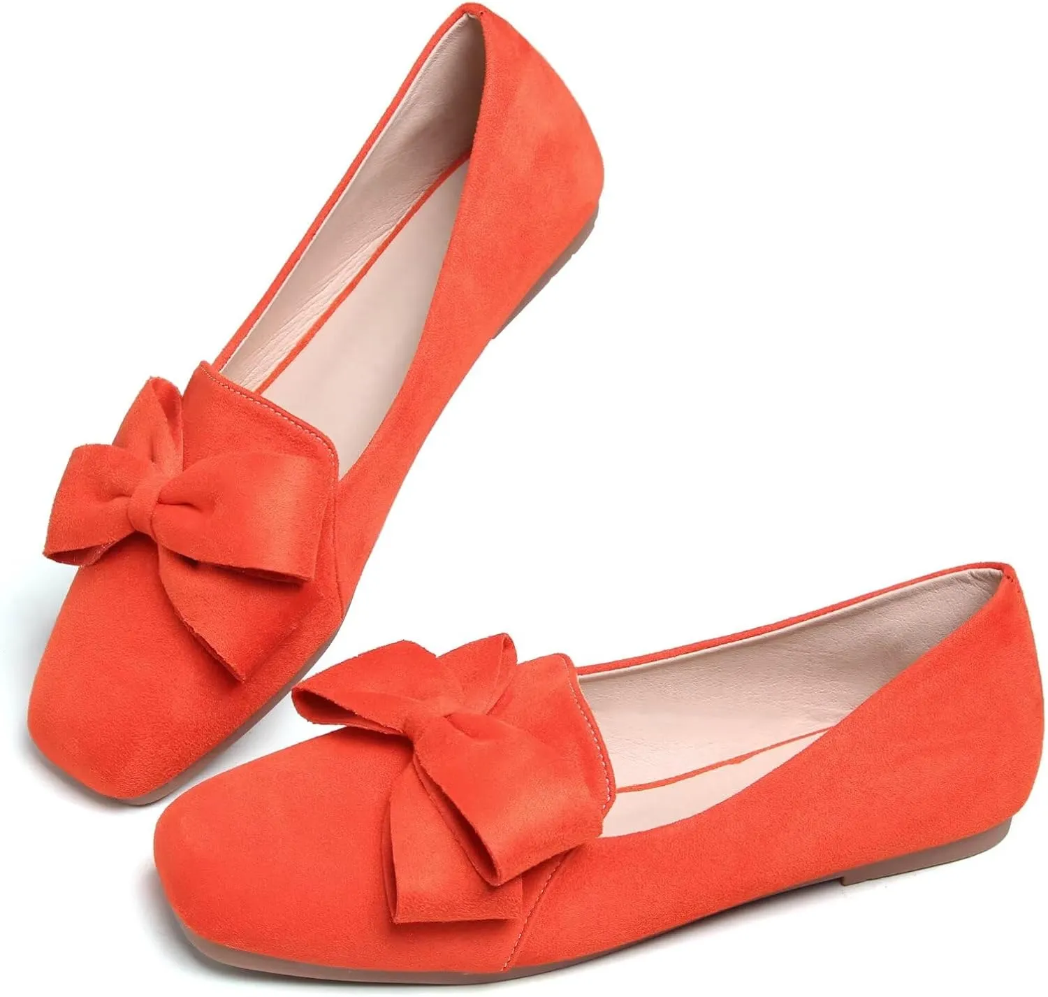 SAILING LU Womens Bowknot Pointed Toe Shoes Comfortable Ballet Flats Slip on Loafers Dressy Flats for Party