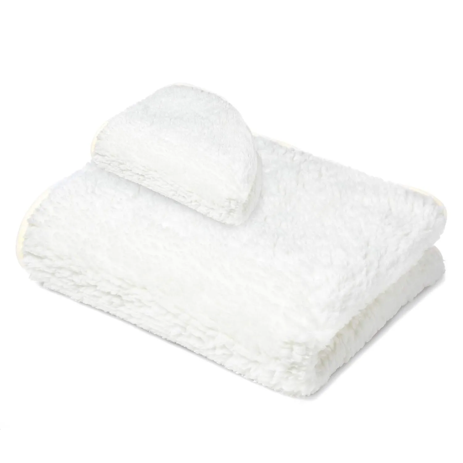 Saloniture Fleece Massage Table Pad & Face Cradle Set - Soft and Comfortable 1/2" Thick Facial Bed and Headrest Cover - Natural
